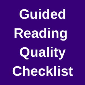 Guided Reading Quality Checklist 